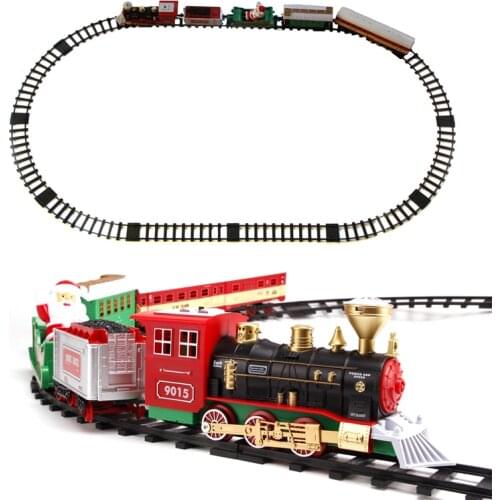 Classic toy Christmas Train Battery Operated Railway Rail Train Electric Toys Railway Car with Sound&Light Rail Car for Children