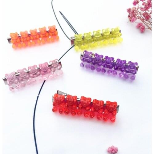 Colorful Ins Style Cartoon Bear Hairpin Hairgrip Hairclips Hair Clip Funny Animal Haripins Kids Hair Jewelry Hair Accessories