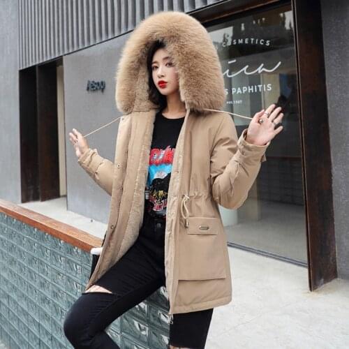 Ailegogo New Winter Jacket Women Large Fur Collar Hooded Parkas Thickness Cotton Padded Overcoat Plus Size 3XL Snow Outwear