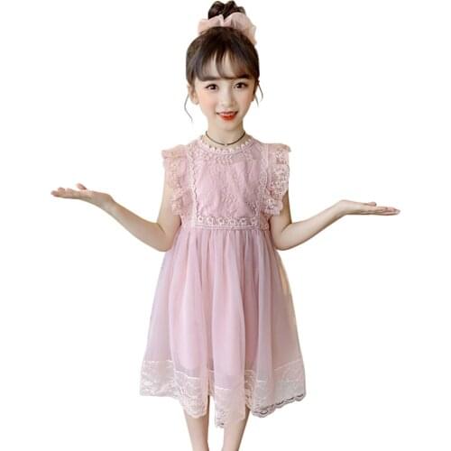 Summer Dresses For Girls Mesh Party Dress For Kids Girl Lace Children Dress Cute Style Costumes For Girls