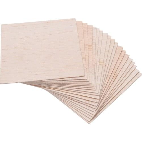 20pcs 100x100x1mm Balsa Wood Sheets Wooden Plate Model For DIY House Ship Aircraft DIY Handcraft