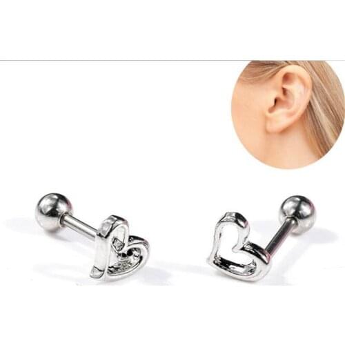 Trendy Stainless Steel Stud Earrings For Women Heart Stud Earrings Piercings Fashion Jewelry Party Gifts Wholesale