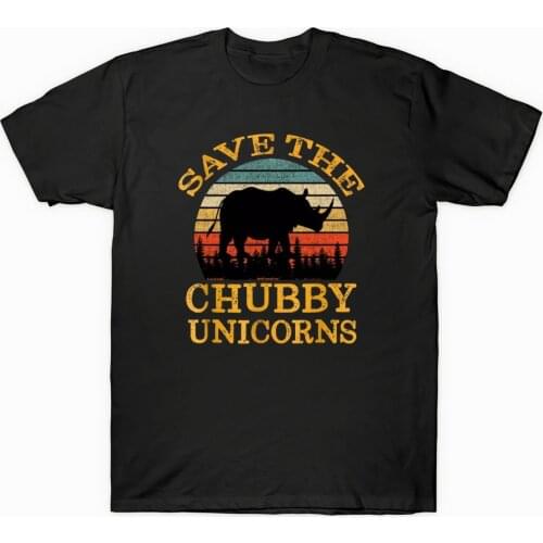 Save The Chubby Unicorns MenS T-Shirt Retro Vintage Endangered Awareness Newest Style 3D Printed Men Homme Summer Make T Shirt
