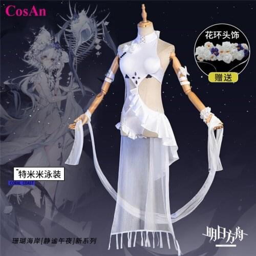 New Game Arknights Tomimi Cosplay Costume White Lovely Sweet Swimsuit Full Set Female Activity Party Role Play Clothing XS-XL