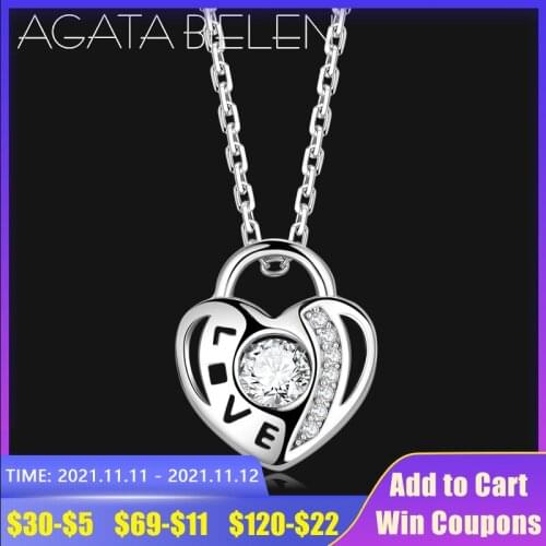 Open heart shape Silver 925 jewelry love chain Necklaces Pendants for Women Fashion Necklace Silver Jewelry