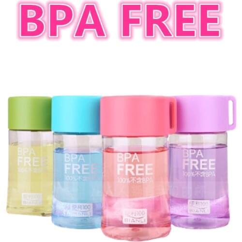 Colorful Plastic Mini Water Bottle Portable Rope School Student Children Bottle Sports Outdoor Leakproof Drinkware Cup BPA Free