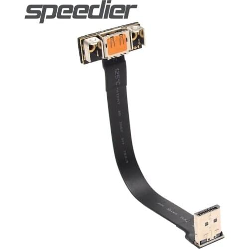 Displayport To Displayport Flat Ribbon Cable DP1.2 To DP 1.2V Extension Cable With Fixing Hole Female Display Port Angle Adapter