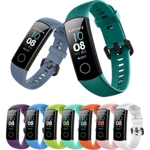 Sport Silicone Watch Strap For Honor Band 4 5 Wristbands Accessories Replacement Strap For Huawei Honor Band 5 4 Smart Bracelet