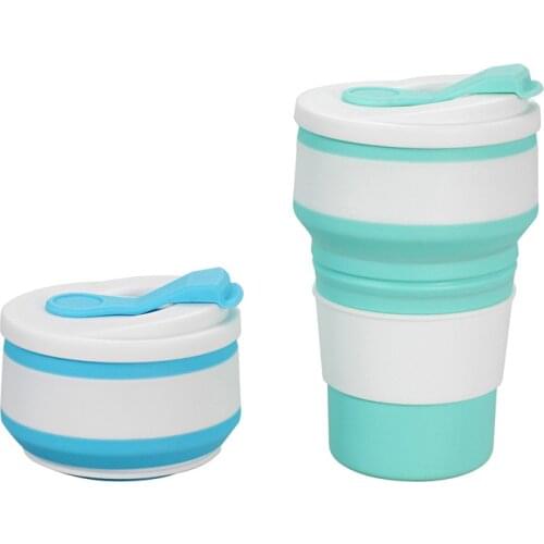 350ml Coffee Cup Folding Silicone Water Cup BPA FREE Portable Silicone Telescopic Drinking Collapsible Multi-function Travel Cup