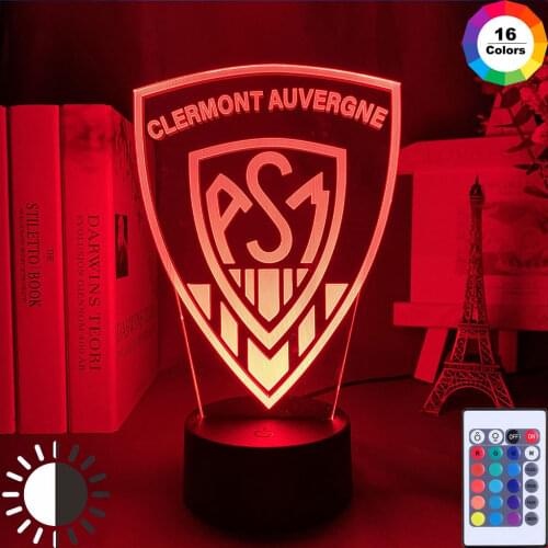 Clermont Auvergne Led Night Light for Dorm Decor Table Lamp Cool Starting School Gift University School Badge Custom 3D Lamp