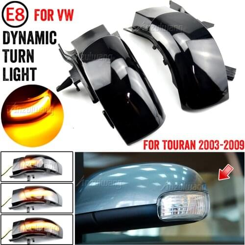 2pcs LED Turn Signal Indicator Lights For VW Touran 1T1 1T2 Side Rearview Mirror Light Lamp 2003 2004 2005 2006 2009
