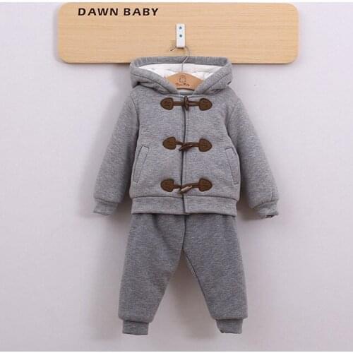 Hoodie++Pants 2pcs Long Sleeve Baby Clothing Sets Winterkids Hooded Coat for Children Toddler Baby Girls Boys Clothing Sets 2020