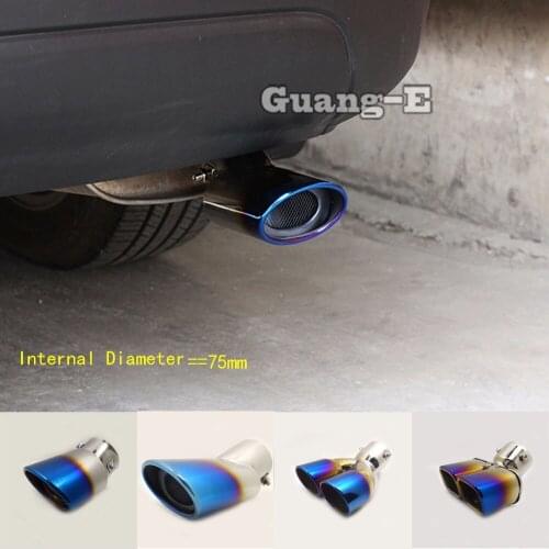 Internal Diameter=75mm/Blue Color/Universal Model Car Muffler Exterior Back End Pipe Dedicate Exhaust Tip Tail Outlet Vent