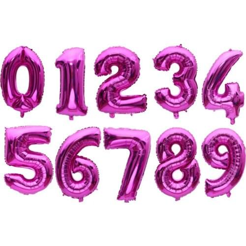 1 PCS 16 32inch Number Balloon Black Champagne Rose Red Number Aluminium Foil Balloons Baby Shower Happy Birthday Party Wedding