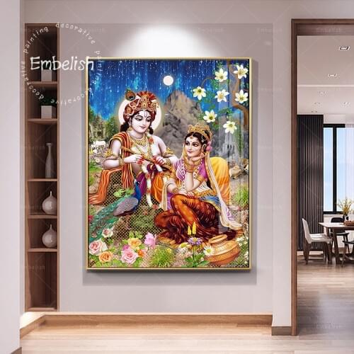 1 Pieces New Arrival Lord God krishna hindu Fashion Wall Posters For Living Room Modern Home Decor Pictures HD Canvas Paintings