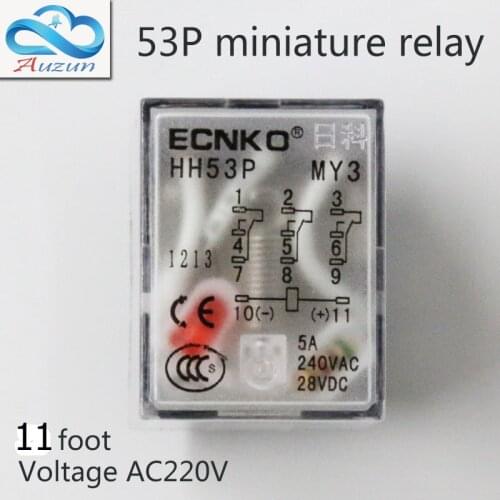 10 pieces hh53P small current relay intermediate relay AC220V 11a foot 5 a3 3closure ECNKO