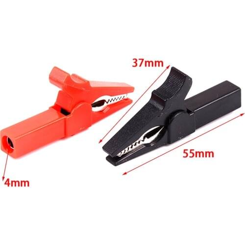 2/4pcs 55mm Alligator Clip + Banana Plug, Test Probe With 4mm Banana Plug Cable Clips Red +black
