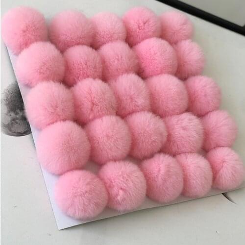 25pcs a lot wholesale 6cm real rex rabbit pom pom fur ball DIY accessories hat glove hair key chain party accessories fluffy fur