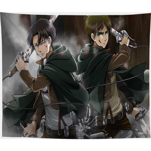 Attack on Titan EREN MIKASA Tapestry Children Home Bedside Decorative Hanging Art Bedroom Decoration