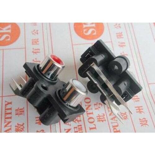Free Shipping!! 4pcs 2 RCA / dual channel audio jack / 2 lotus seat /Electronic Component