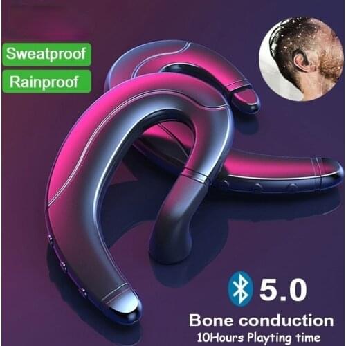 Bone Conduction Bluetooth Headset Portable Universal Unilateral Handsfree Wireless Hanging Ear Mobile Phone Call Sport Earphone