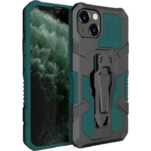 For iPhone 13 Pro Max Case with Kickstand Silicone Bumper Hard Armor PC Cover for iPhone 13 Pro 13 Mini Fundas Stand Coque