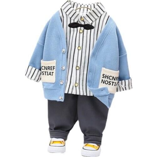 Spring Autumn Children Cartoon Clothes Baby Boys Jacket Shirt Pants 3Pcs/sets Kids Infant Costume Toddler Girls Cotton Tracksuit