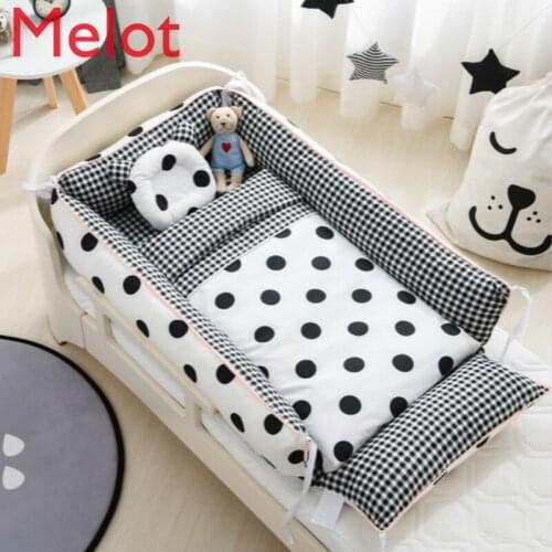 Baby Crib in Bed Newborn Pressure Bed Multifunctional Foldable and Portable Travel Baby Bionic Baby Small Bed Four-Piece Set