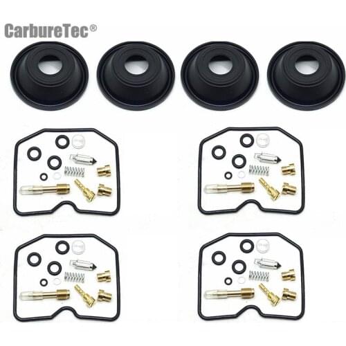 For Suzuki GSF600/S 1996-1999 GSF 600 S Carburetor Rebuild Repair Kit Chamber Gasket Seal Float Valve Vacuum Membranes 4 Sets