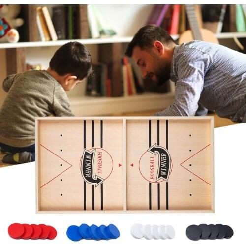 Puck Game Fast Sling Wooden Durable Air Hockey Board Game Toy Parent-child Interactive Game Chess Prop Foosball Table Board Game