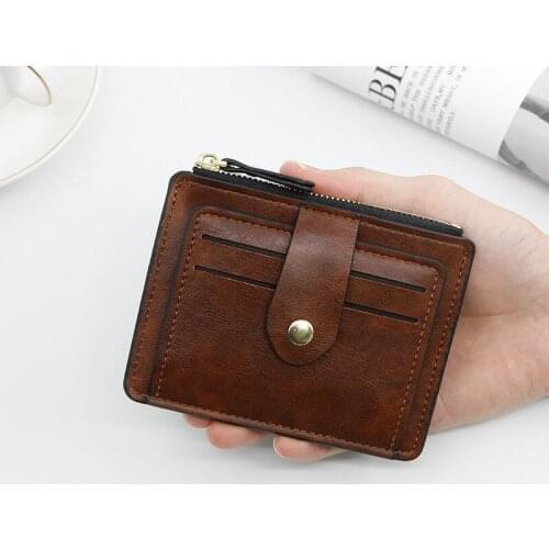 Mini Fashion Credit Card Holder Slim Zipper Wallet With Coin Pocket Money Small Bags Case For Men Women Business Purse BISI GORO