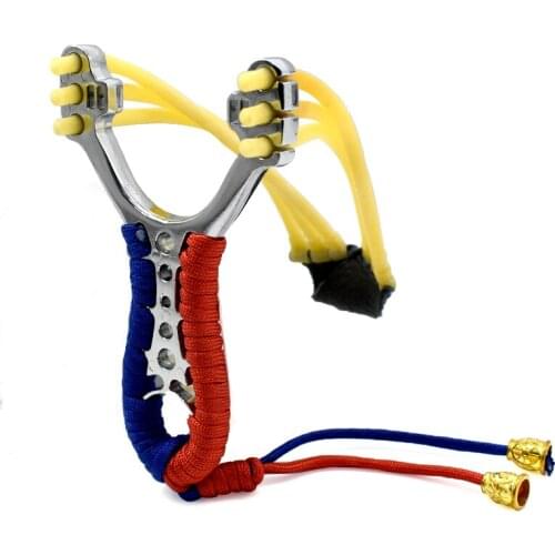 Powerful Shooting Slingshot Three-strand Rubber Band Long-range Shooting Professional Outdoor Hunting Game Slingshot Catapult
