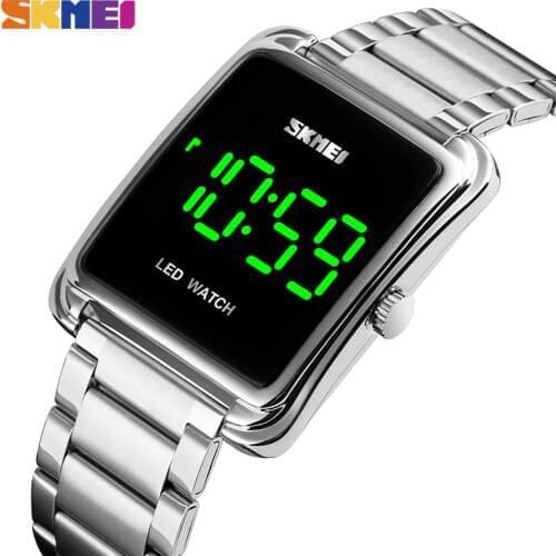 SKMEI LED Display Men Digital Wrist Watches 2020 Top Brand Luxury Stainless Steel Waterproof Male Clock Relogio Masculino 1505