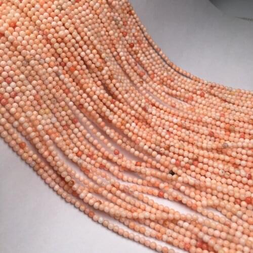 Natural Coral Beads High Quality Section Round Loose Beads for Making Women DIY Bracelet Necklace Jewellery Gift Size 3mm
