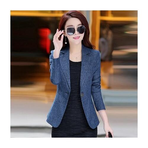 2018 New Spring Autumn Plus Size 4XL Womens Business Suits One Button Office Female Blazers Jackets Short Slim Blazer Women Suit