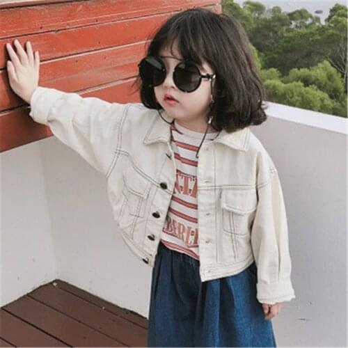 2019 New Arrival Girl Jackets Fashion Casual Denim Jacket 2 3 4 5 6 Years Kids Clothing Coat For Girl Toddler Baby Girls Outwear