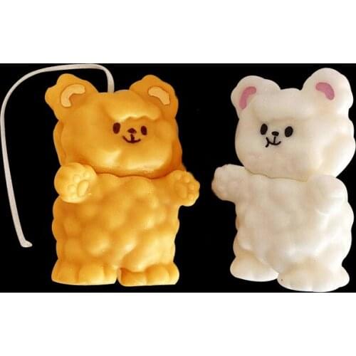 Korean Style Puff Bear Candle Silicone Mold Animal Shape Lovly Bear Scented Resin Mold Soap Candle Making Party Decor Diy Gifts