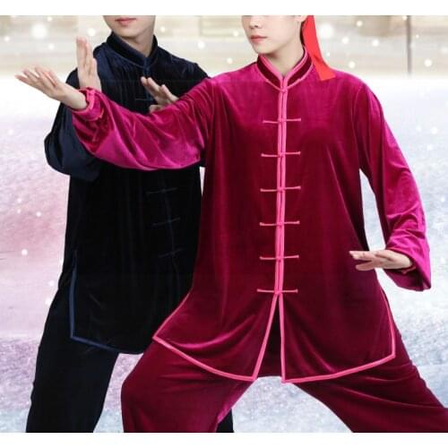 Autumn&Winter pleuche thickening Tai chi clothing kung fu uniforms martial arts tai chi training suits