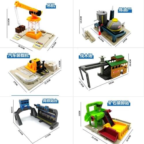 P26 Electric train station scene accessories combination compatible wooden train tracks train the necessary scenes