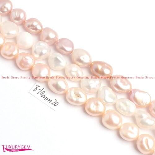 Natural Multicolor Freshwater Pearl Loose Beads Stone High Quality 8-10mm Irregular Necklace Jewelry Accessories 38cm wj416