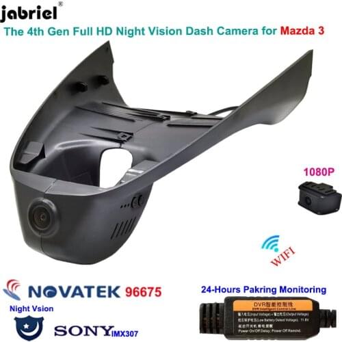 HD 1080P Hidden Wifi Night Vision 24H Car Dvr Dash Cam video recorder Auto rear camera for Mazda 3 Axela 2017 2018 2019 2020