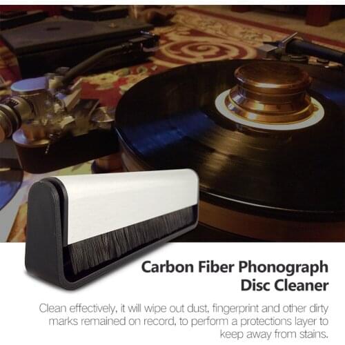Carbon Fiber Phonograph Disc Cleaner Vinyl Records Soft Scrubbing Anti Static Turntables Disc Brush Phonogram Cleaning Tool