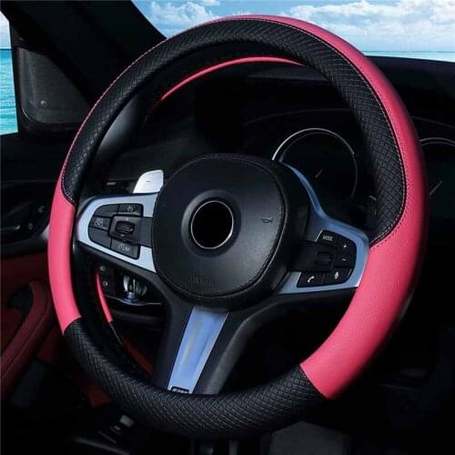Universal Car Steering Wheel Cover Skidproof Auto Steering-Wheel Handle Cover Anti-Slip Leather Car-styling Car Accessories