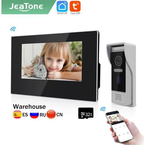 Jeatone WIFI Smart Home 7 ” IP Video Intercom for home System, IR Night Vision Monitor,Door Bell/Phone with AHD camera Tuya app