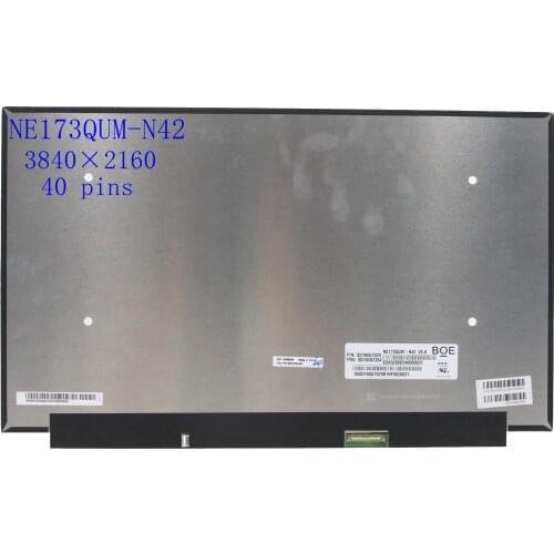 17.3"inch LCD LED Display Screen Matrix NE173QUM-N42 V5.0 FRU 5D10V82354 4K UHD 3840x2160 40Pins 100% NTSC