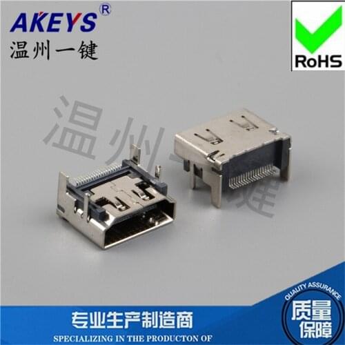 10PCS HDMI 19PIN F SMT A type iron shell(6310) USB connector without bottom for laptop
