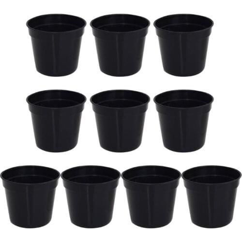 10 Pcs Mini Plastic Round Flower Pot Indoor Plant Pots Drainage Minimalist White/Black Home Decor Flower Gardening Pots for