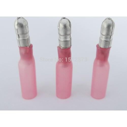 15PCS MPD1-156 Heat shrinkable bullet male insulating Terminal red color 22-16AWG(0.5-1.5)Square cable