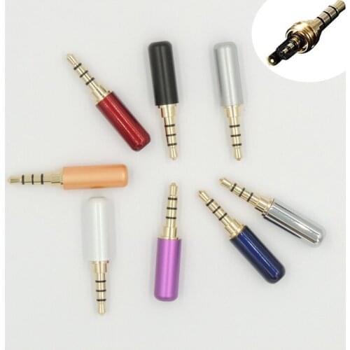 20pcs brass 1/8" 3.5mm male 4 pole stereo plug Repair Headphone Cable Solder adapter connector