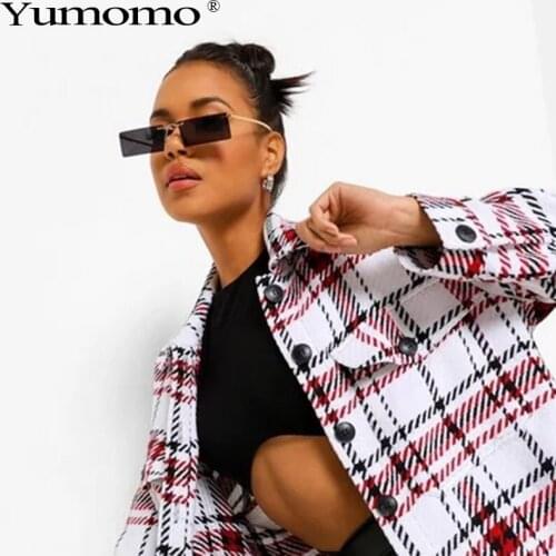 2020 Vintage Small Rectangle Sunglasses Women Men Rimless Sun Glasses Retro Eyeglasses Metal Shades Unisex Eyewear UV400